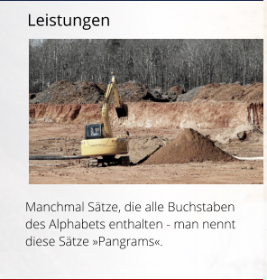 Leistungen Manchmal S�tze, die alle Buchstaben  des Alphabets enthalten - man nennt diese S�tze �Pangrams�.
